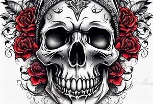 Old dirty skull tattoo idea