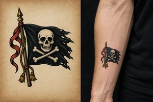 jolly roger flag tattoo idea
