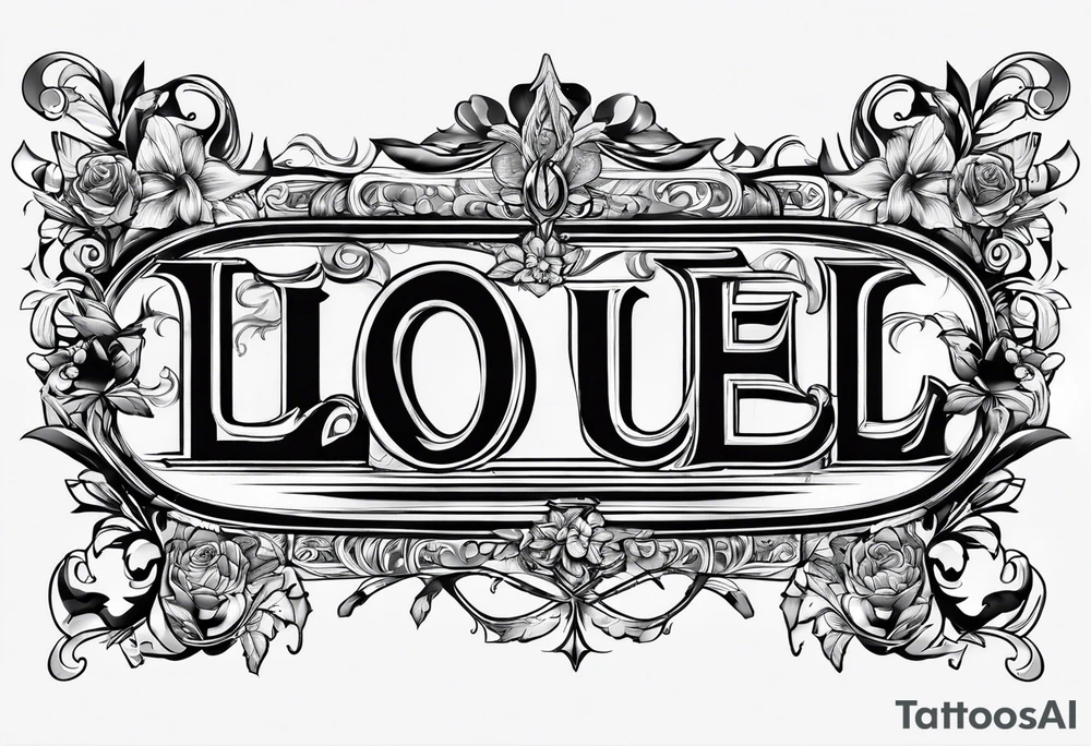 THE LETTERS "L O U E L" tattoo idea