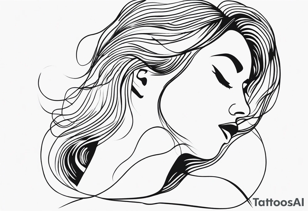 curved caressing lines tattoo idea