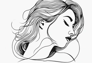 curved caressing lines tattoo idea