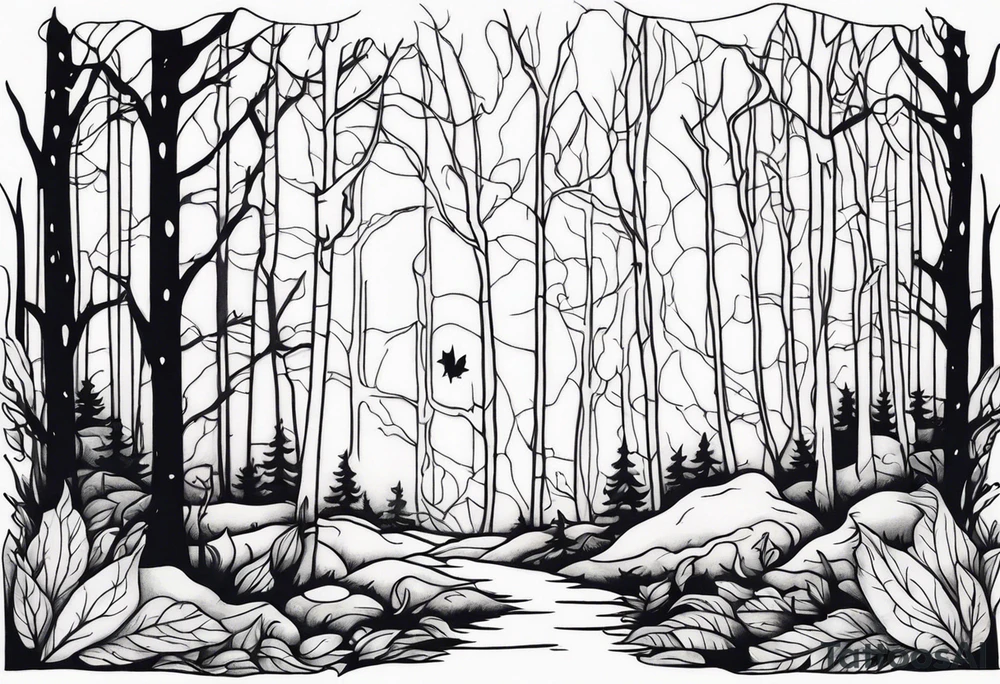 Haunted forest tattoo idea