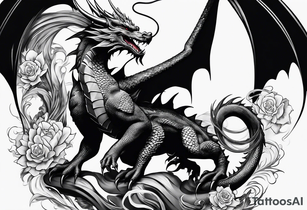 Dragon with a heart tattoo idea