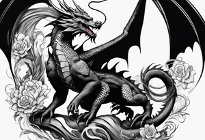 Dragon with a heart tattoo idea