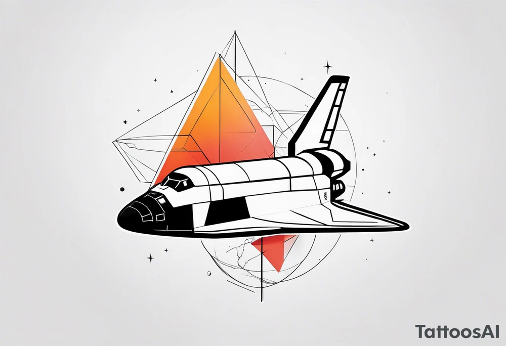 space shuttle broken up into geometric shapes tattoo idea