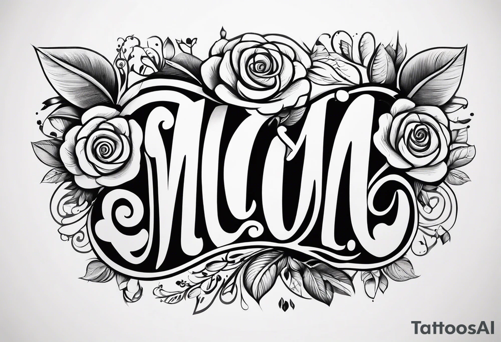 una rosa y las letras MCMLXXXII tattoo idea