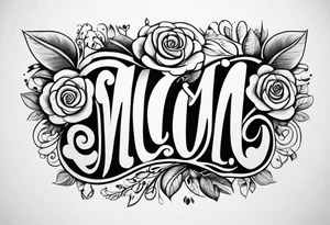 una rosa y las letras MCMLXXXII tattoo idea