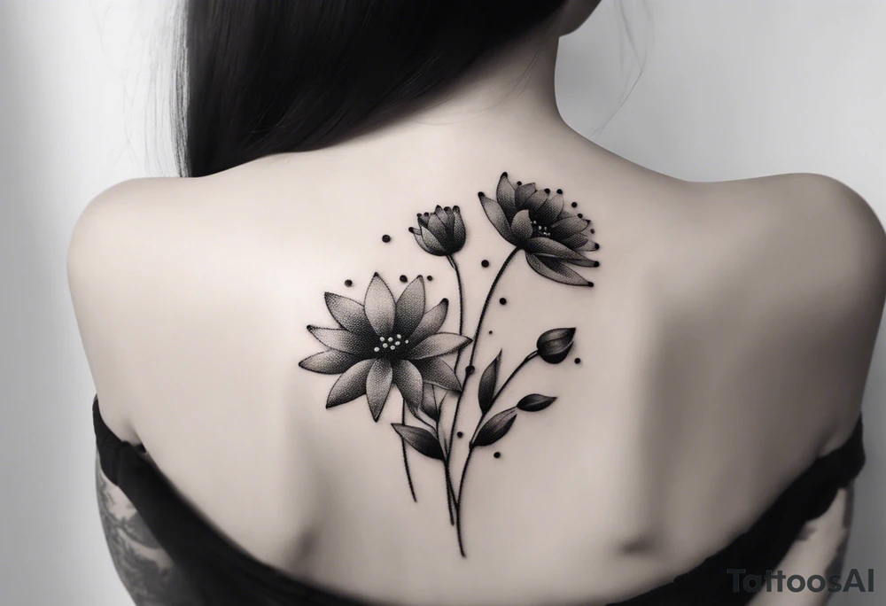 Small flowers with stems tattoo idea