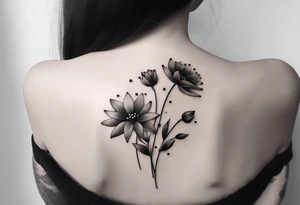 Small flowers with stems tattoo idea