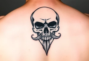 skull with mustache tattoo idea
