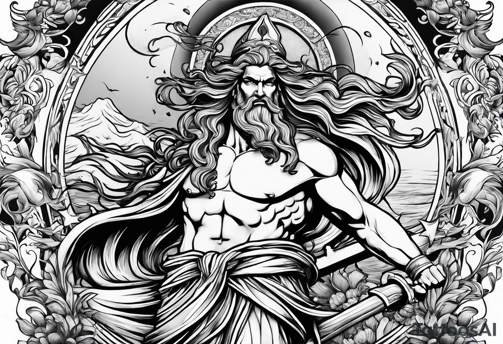 Poseidon mit umhang tattoo idea