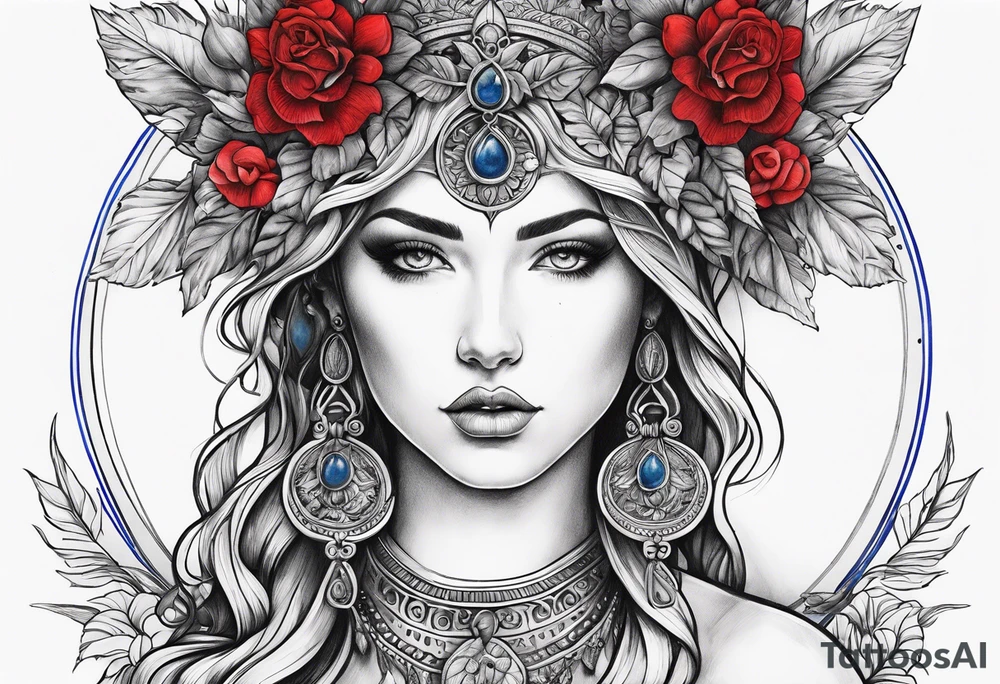 persephone symbols blue and red
shadowns tattoo idea