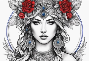 persephone symbols blue and red
shadowns tattoo idea