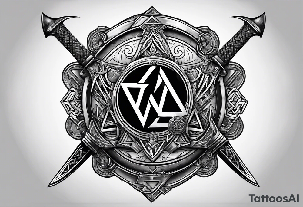 Valhalla round
shield axe sword valknut tattoo idea Valhalla round
shield axe sword valknut tattoo idea
