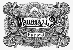 Valhalla sword viking funeral hatchet tattoo idea