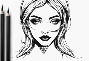 Blank eyes witch tattoo idea
