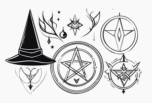 witch symbols tattoo idea