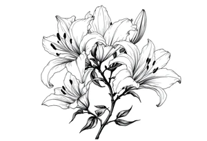 White lillies that lol like an antique etching tattoo idea