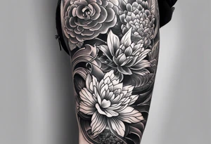 Japanese leg sleeve tattoo idea
