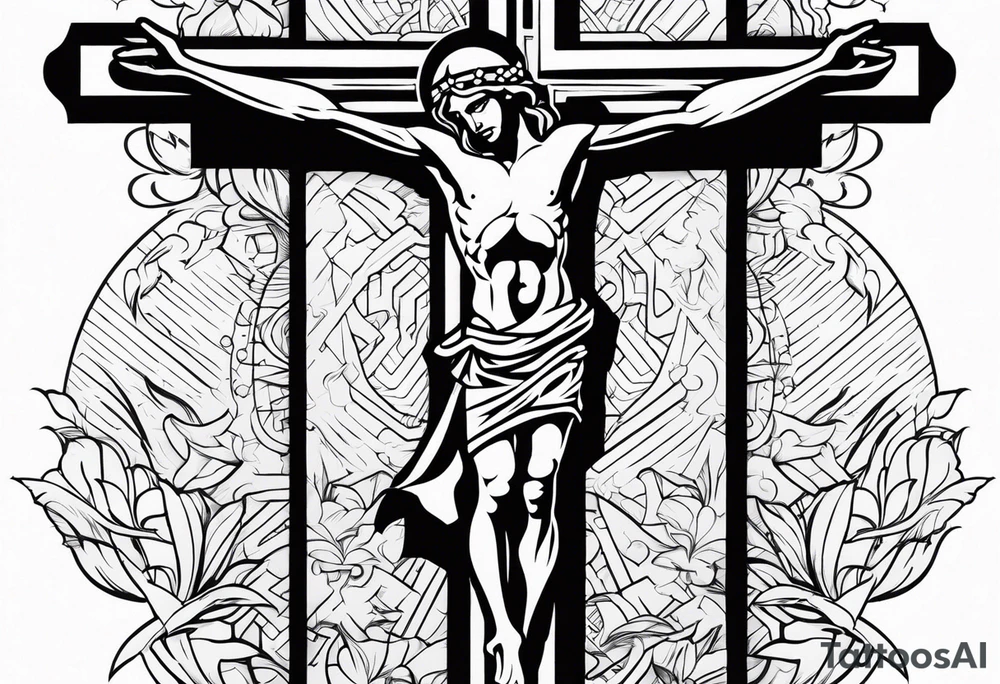 crucifix tattoo idea