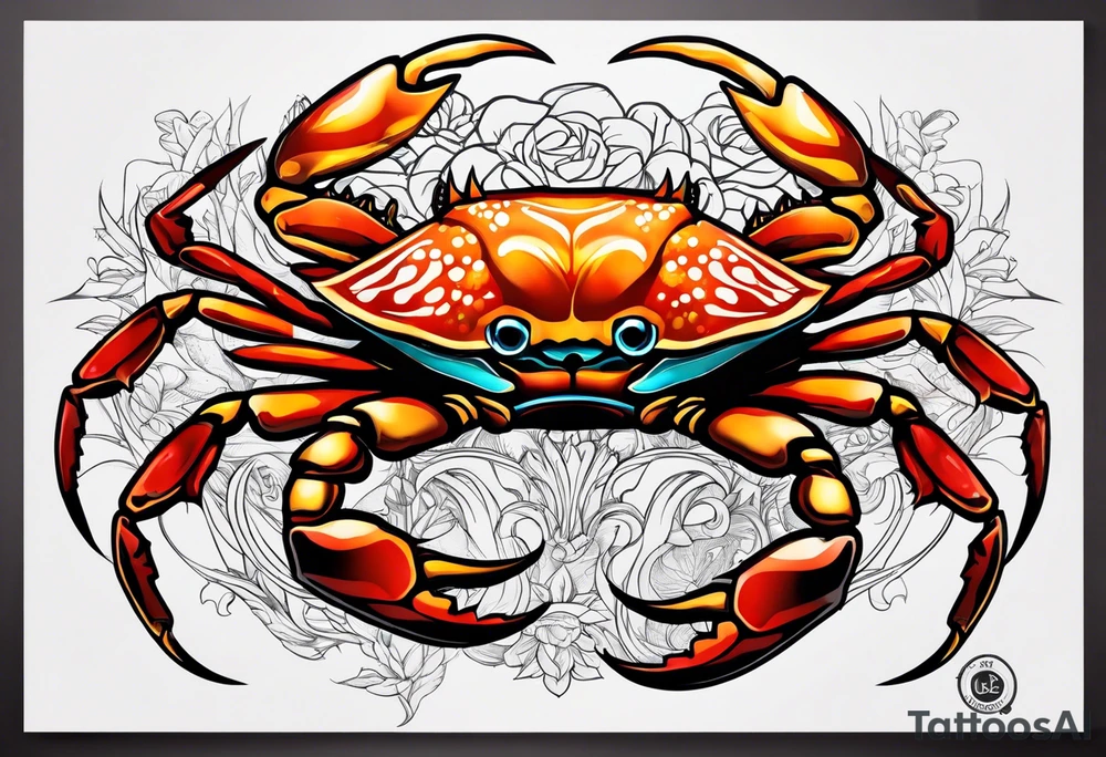 Crab con  69 nelle chele tattoo idea