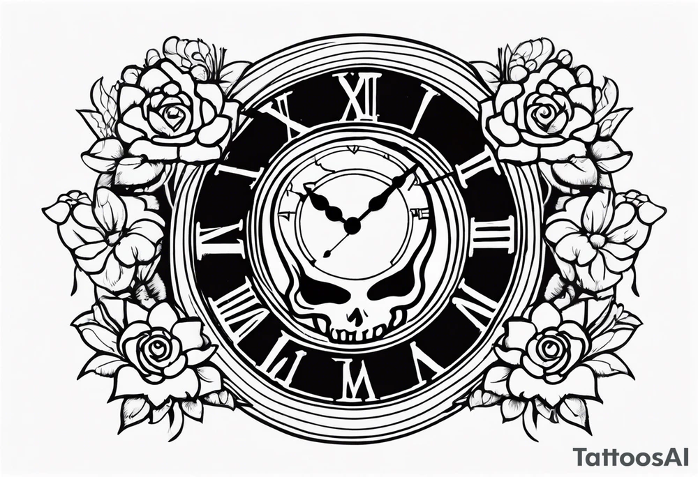 Grateful dead 
clock tattoo idea
