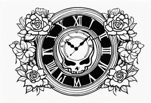 Grateful dead 
clock tattoo idea