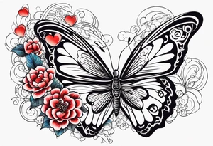 heart and butterfly tattoo idea