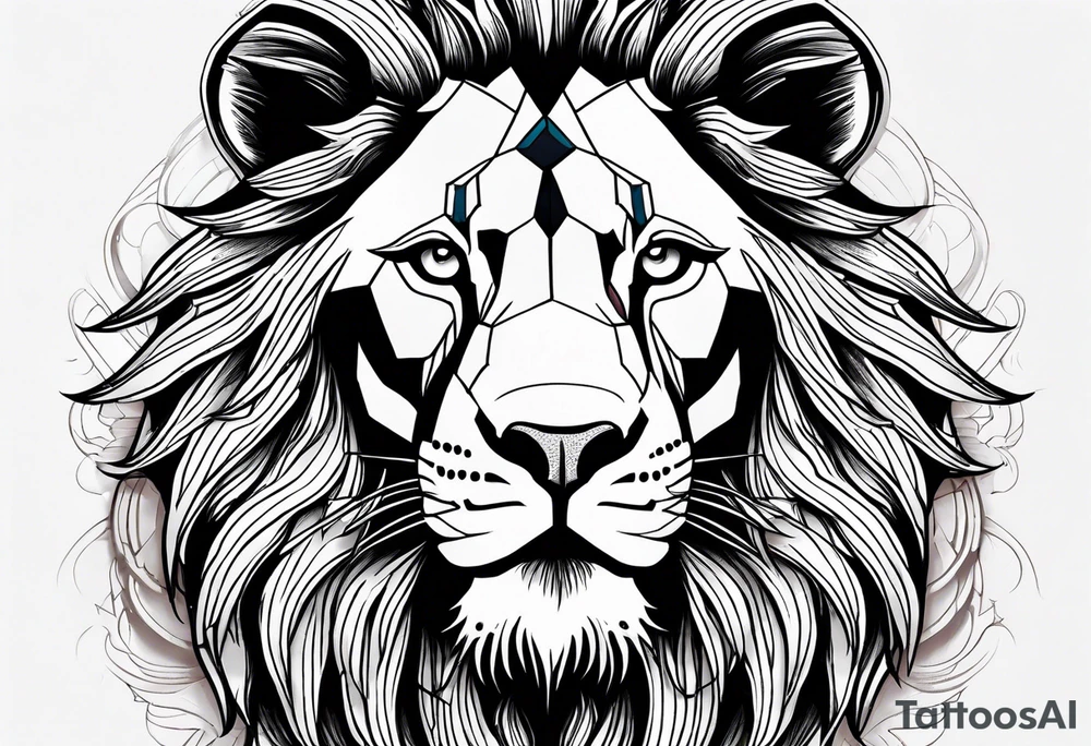 powerful majestic lion, close-up tattoo idea