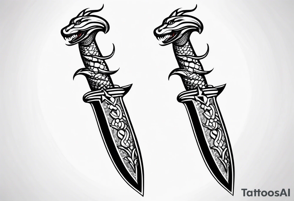 Snake head dagger tattoo idea