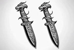 Snake head dagger tattoo idea