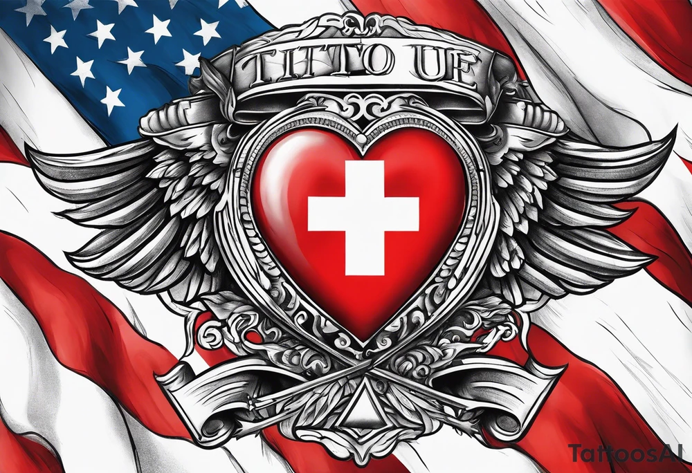 Make a tattoo an american and swiss flag mixed together that demonstrates the love and pride of my origins tattoo idea