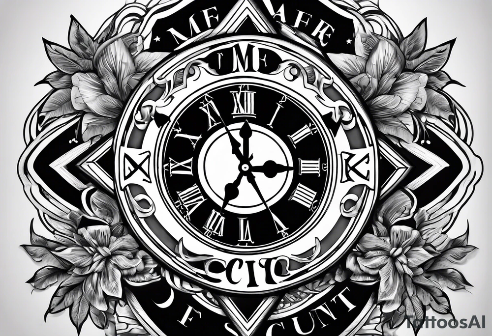 star of life with a clock incorporated with the slogan Make every second count tattoo idea