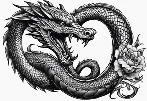Snake dragon from mexican skull tattoo idea