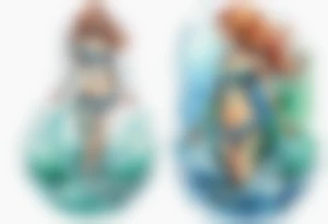 a water woman made out of water, standing on the shore tattoo idea
