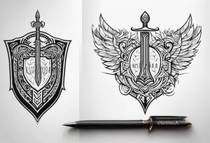 Valhalla 
Sword shield gods tattoo idea