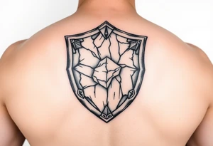 stone shield under skin tattoo idea
