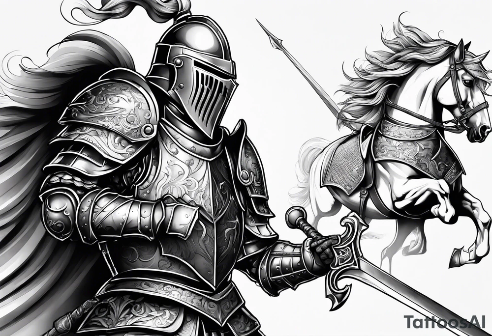 knight with heavy armor tattoo idea