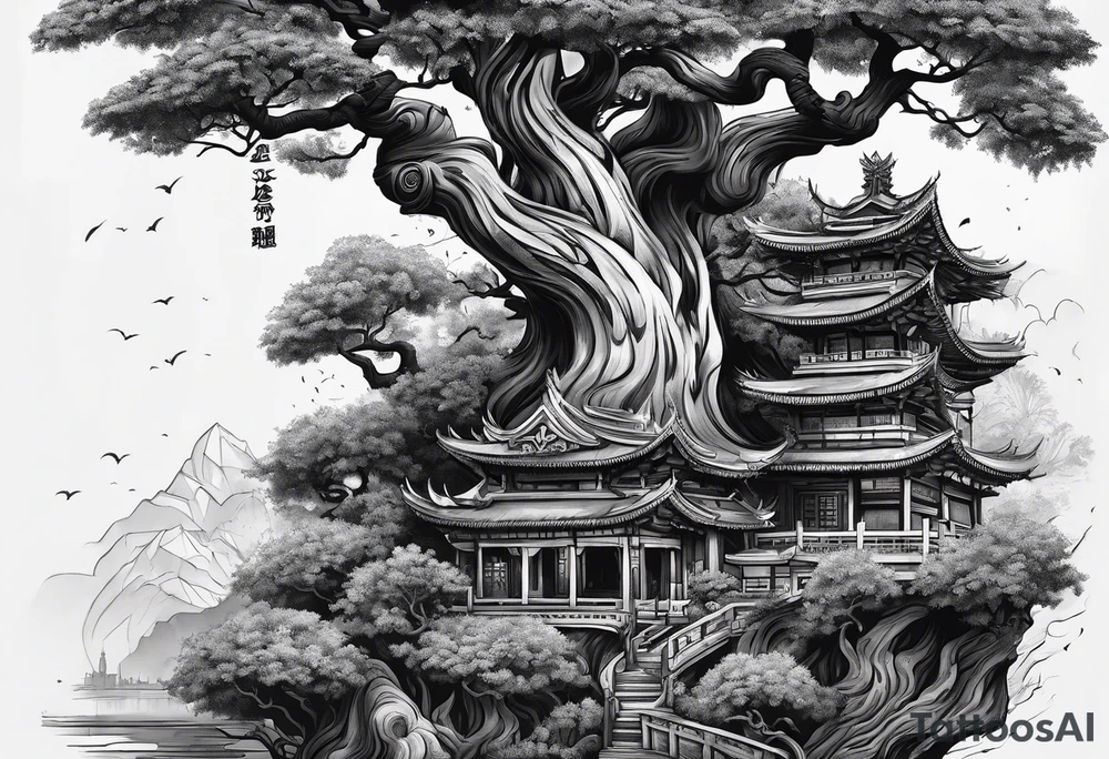 Homg Kong semester abroad at City University and trees and the number 6 carved in one tree tattoo idea