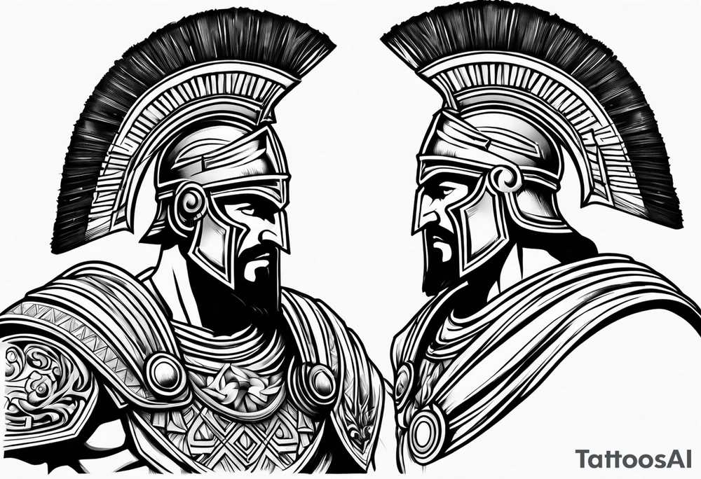 greek spartan warriors tattoo idea