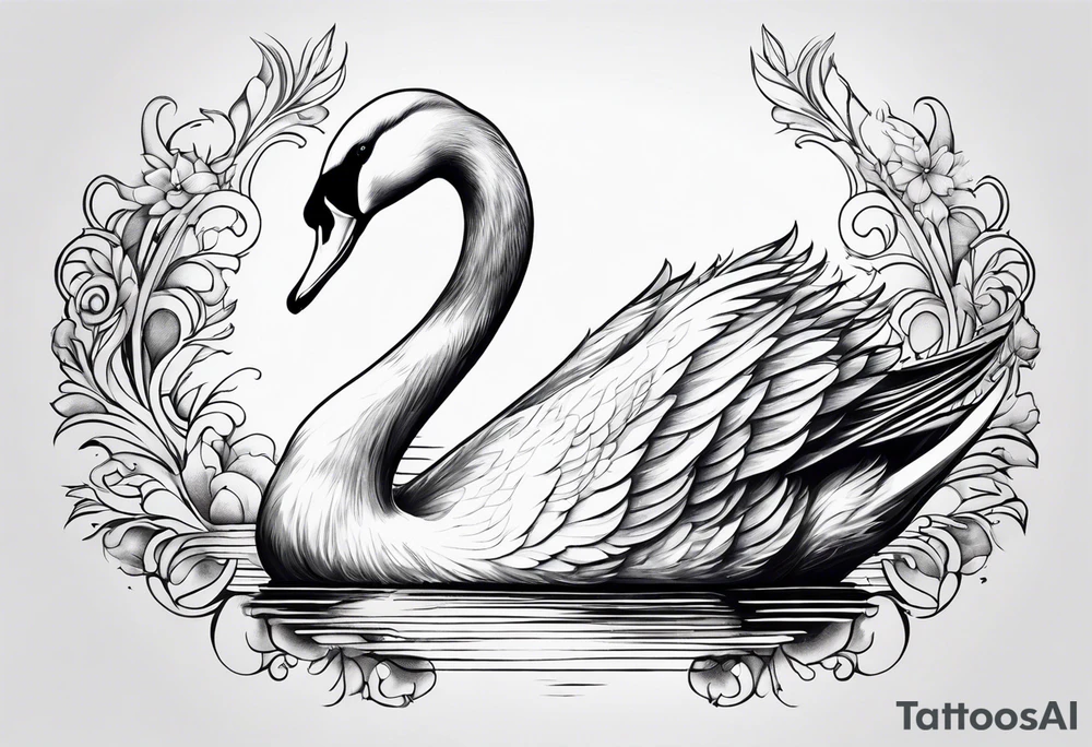 Beautiful swan tattoo idea