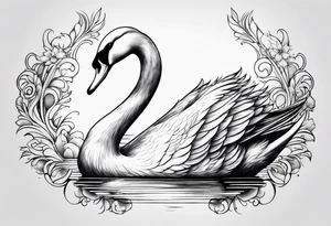 Beautiful swan tattoo idea