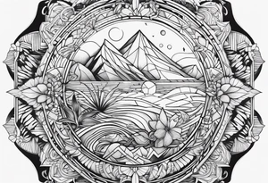 Geometric aquatic tattoo idea