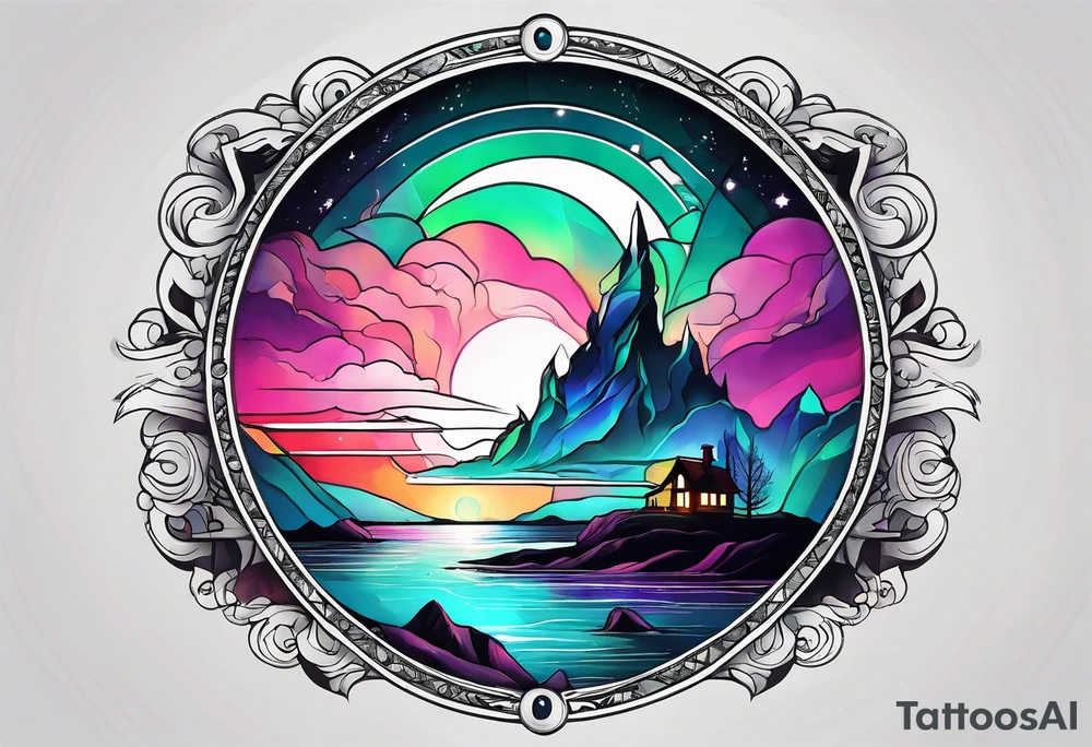 Northern lights with pennywise tattoo idea