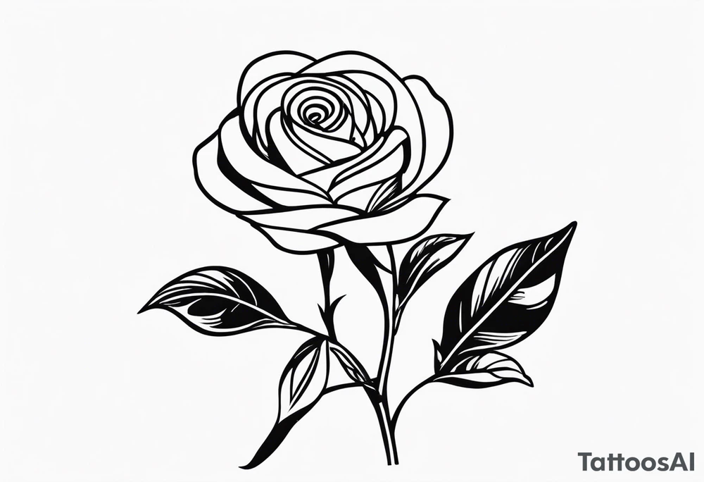 Rose with stem tattoo idea