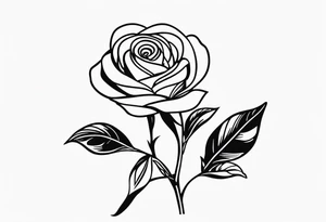 Rose with stem tattoo idea