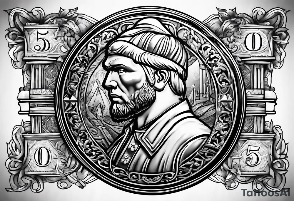 50 cent currency coin tattoo idea