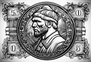 50 cent currency coin tattoo idea