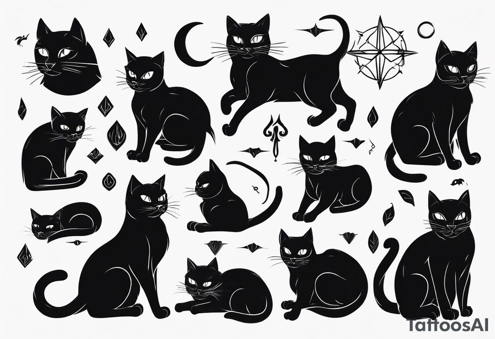 a black cat tattoo idea