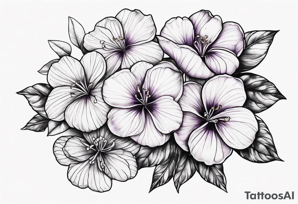 Violet flower tattoo idea